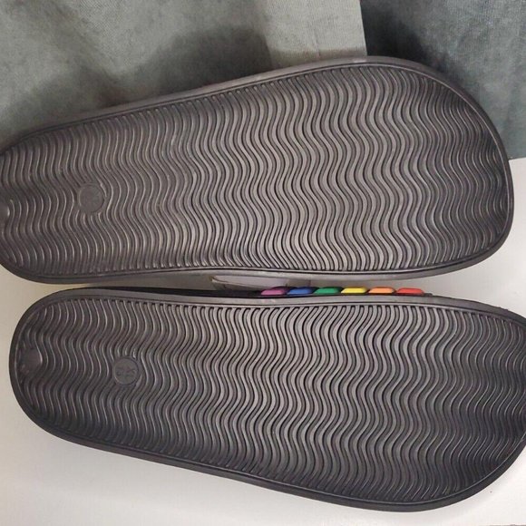 PRIDE SLIDES Slippers Rainbow LGBTQ Slip On XL 13 New! - Picture 5 of 7